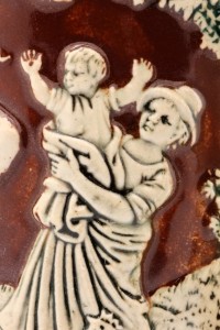 Faience_beer_stein_with_ball_scene_on_brown_background_web